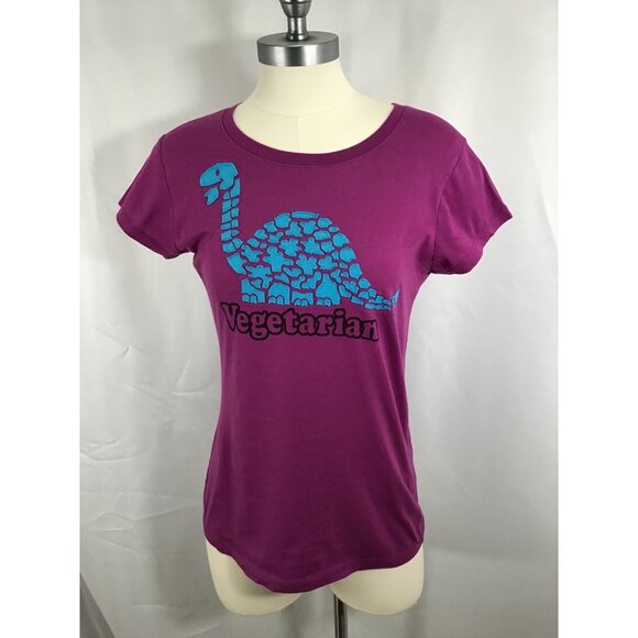 Rag n Stitch dinosaur vegetarian tee. Casual comfy statement vegan large - Picture 1 of 5